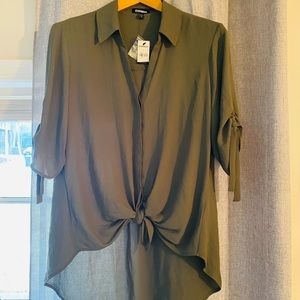 (Bundle of 3) Express Tie in Front Dress Blouses